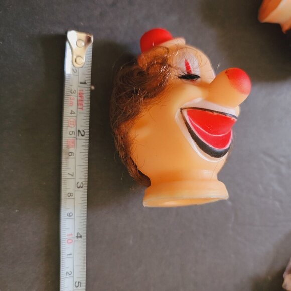 Vintage Halloween Plastic Clown Heads Faces Doll Face Hand Feet HOBO - Picture 10 of 12